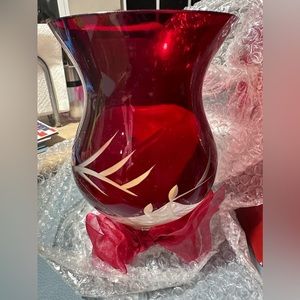 Vintage Lenox For the Holidays- Petite Floral Christmas Crystal/Ruby Hurricane.